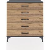 Arges Şifonyer 5 Çekmeceli 88X30X96 Antrasit-Çam
