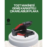 Argesco Mühendislik 2000 Watt Teflon Tost Makinesi – Geniş Plaka, Ayarlanabilir Isı, Kolay Temizlik