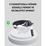 Argesco Mühendislik 5 Fonksiyonlu Döner Rende Süzgeçli Çok Amaçlı Sebze Doğrayıcı Kaymaz Tabanlı
