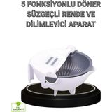 Argesco Mühendislik Çok Fonksiyonlu Döner Rende Süzgeç Hazneli Ergonomik Sebze Doğrayıcı
