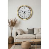 Argesco Mühendislik Gold Şık 40 cm Metal Roma Rakamlı Duvar Saati