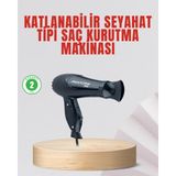 Argesco Mühendislik Seyahat Tipi Saç Kurutma Makinesi Katlanabilir Hafif Yapı