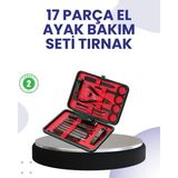 Argesco Mühendislik Taşınabilir Deri Kutulu 17 Parça Manikür Seti