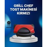 Argesco Mühendislik Tost Makinesi Kırmızı Döküm Plaka 6+ Dilim Çok Kapasiteli Izgara