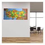 Argesco® Renkli Türkiye Haritası Manyetik Yapıştırıcı Gerektirmeyen Duvar Stickerı 118 cm * 56 cm