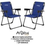 Argeus 2 Adet Katlanır Kamp Sandalyesi Seti - Rock Plus - Lacivert - . - Renkli
