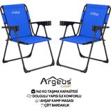 Argeus 2 Adet Katlanır Kamp Sandalyesi Seti - Rock Plus - Mavi - . - Renkli