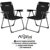 Argeus 2 Adet Katlanır Kamp Sandalyesi Seti - Rock Plus - Siyah - . - Renkli