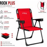 Argeus Katlanır Piknik ve Kamp Sandalyesi - Bardaklıklı - Rock Plus - Kırmızı - .