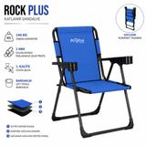 Argeus Katlanır Piknik ve Kamp Sandalyesi - Bardaklıklı - Rock Plus - Mavi - .