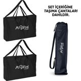 Argeus Uyguna-Yakala 140KG Taşıma Kapasiteli 4 Adet Katlanır Kamp Sandalyesi ve Alüminyum Masa- TAB.390