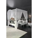 Argimo 150 X 200 Pero Sultan Çift Kişilik Başlıklı Ferforje Metal Karyola (Cibinliksiz) Beyaz