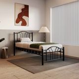 Argimo Bella Tek Kişilik Ferforje Metal Karyola 90x190 Siyah - 90 x 190 cm