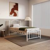 Argimo Bella Tek Kişilik Ferforje Metal Karyola 90x200 Beyaz - 90 x 200 cm