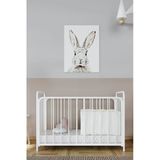 Argimo Bunny 2 Kademeli Metal Bebek Beşiği Park Beşik Karyola 60X120 Beyaz (Cibinliksiz) Beşik