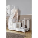 ARGİMO Bunny 2 Kademeli Metal Bebek Beşiği Park Beşik Karyola 60x120 Beyaz (Cibinliksiz)
