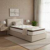 Argimo Cortado Tek Kişilik Pedli Paket Yaylı Yatak 25 cm - 90 x 190 cm - Beyaz
