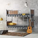 Argimo Elegan 90x190 cm Genç Çocuk Odası Ahşap Başlıklı Metal Cappuccino Ranza ve Karyola