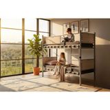 Argimo Elegan 90x200 cm Genç Çocuk Odası Ahşap Başlıklı Metal Cappuccino Ranza ve Karyola