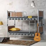 Argimo Elegan 90x200 cm Genç Çocuk Odası Ahşap Başlıklı Metal Ranza ve Karyola