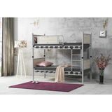 Argimo Elegan Genç Çocuk Odası Metal Ranza - 90 x 190 cm - Gri - Beyaz