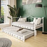 Argimo Kamelya 90x200 CM Yavrulu Daybed Sedir Beyaz Karyola