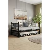 Argimo Kamelya Yavrulu Daybed Sedir Karyola Siyah Karyola