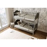 Argimo Melis 90x200 CM Çift Katlı Metal Gri Ranza ve Karyola