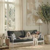 Argimo Sofia Kırlentli Minderli Metal Karyola Antrasit Minder - Beyaz - 90 x 200 cm