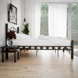 Argimo Yakamoz Tek Kişilik Ferforje Ahşap Metal Karyola 100x200 Siyah - 100 x 200 cm