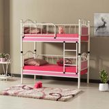 Argimo Zümrüt Bebek Çocuk Odası Ahşap Başlık Metal Ranza ve Karyola 80x160 Beyaz Pembe - 80 x 160 cm