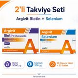 Argivit Biotin 5000 Mcg 60 Çiğneme Tableti + Selenium 200 Mcg 30 Tablet 2’li Set