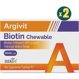 Argivit Biotin Chewable B7 Vitamini Içeren Takviye Edici Gıda 60 Çiğneme Tableti 2 Adet