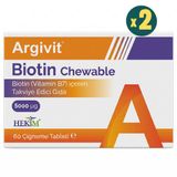 Argivit Biotin Chewable B7 Vitamini Içeren Takviye Edici Gıda 60 Çiğneme Tableti 2 Adet