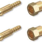 Argon Somun ve Nipel x 1/4" Hortum Dikeni, Mig Tig Kaynak Bağlantı Elemanı İnert Gaz, 2 Set