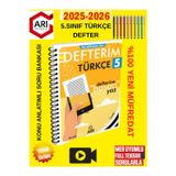 Arı 2026 5.Sınıf Türkçe Defterim(Konu Özetli Soru Bankası)+Android Kalem(Yeni Müfredat)