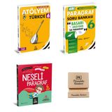 Arı 6. Sınıf Türkçe Atölyem Paragraf Soru Bankası ve Neşeli Paragraf 3lü Set + Telefon Standı