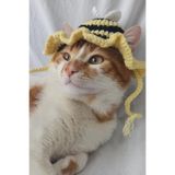 Arı Bucket Şapka Örgü Kedi Köpek Şapkası Evcil Hayvan Şapkası Pet Aksesuarları