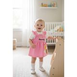 Arı Desenli Bebek Elbise - 3 - 6 Ay - 00406 Pembe