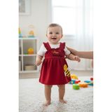 Arı Desenli Bebek Elbise - 9 - 12 Ay - 00-Kırmızı