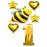 Arı Karakterli Yıldız Kalp Folyo Balon Seti Yaş 1