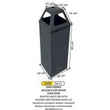 Arı Metal 1378 54 lt Piramit Kapaklı Küllüklü Füme Çöp Kovası