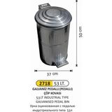 Arı Metal 53 Lt Galvaniz Pedallı Çöp Kovası - Gri - 53LT