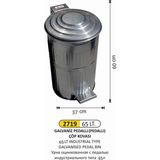 Arı Metal 65 lt Galvaniz Pedallı Çöp Kovası - Gri - 65LT