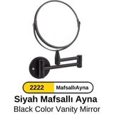 Arı Metal Makyaj Aynası Mafsallı Siyah