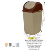 ARI METAL PLASTİK DÖNER KAPAKLI ÇÖP KOVASI 35 LT ZARİF MODEL