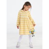 Arı Sarı Baby Yaka Ekose Elbise - 3 Yaş