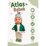 ARI TOYS 35cm Sesli Konuşan Et Bebek Atlas - Şapka, Ceket, Ayakkabı - Hediye - Yerli Üretim
