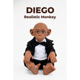ARI TOYS Oyuncak Maymun Diego Smokin 35 cm | Gerçekçi Esnek Et Dokulu Dekoratif Figür | Çocuk ve Yetişkinlere Hediyelik | Doğum Günü