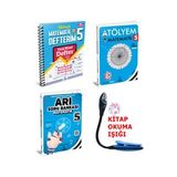 Arı Yayıncılık 5 Sınıf Matematik Defter + Atölye + Beceri Temelli Sorularla Tam Set +Kitap Okuma Işığı Hediye (Çok Renkli)